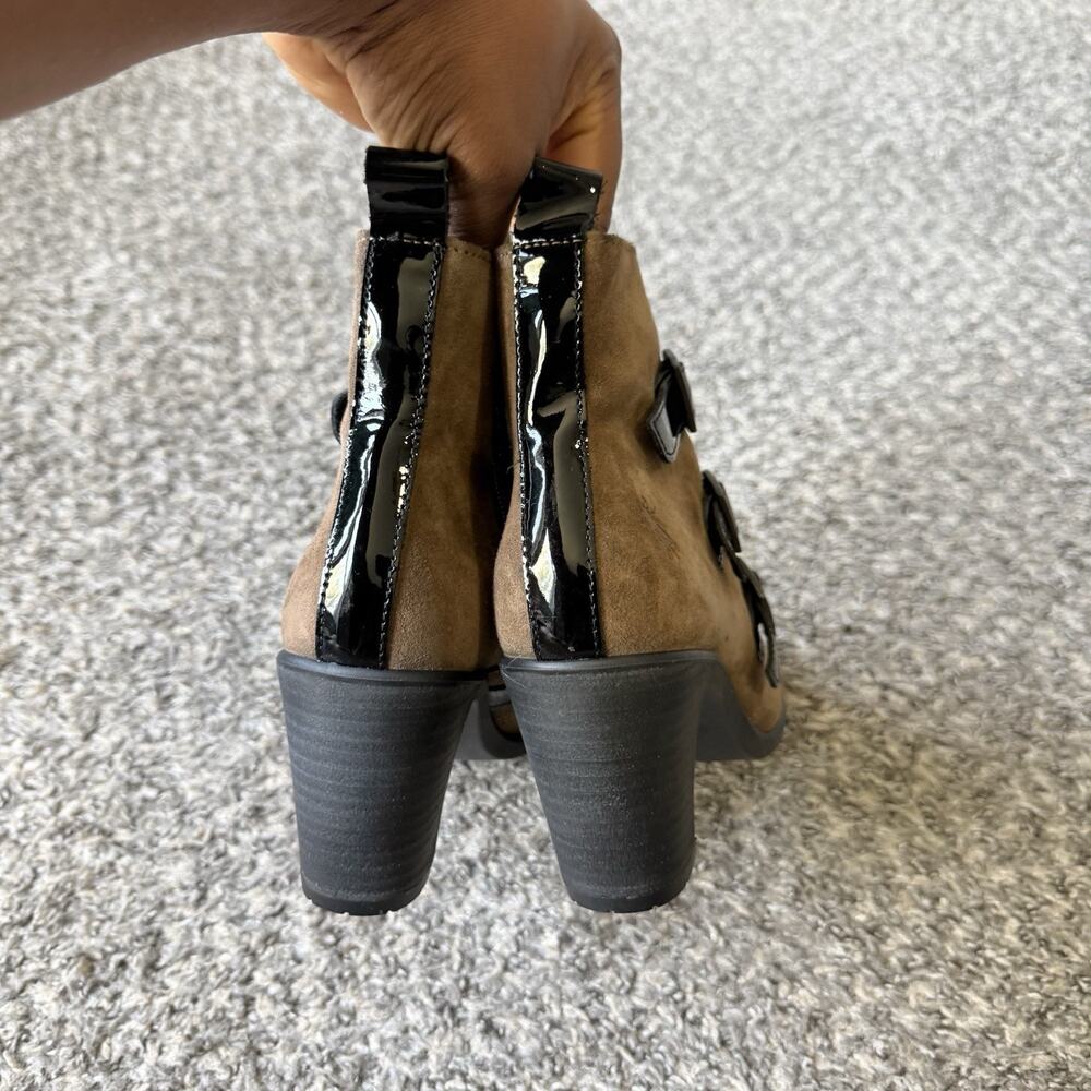 Fly London Klea Womens Brown Suede Ankle Booties Boots Block Heel 37 US 7 NEW - Picture 3 of 7